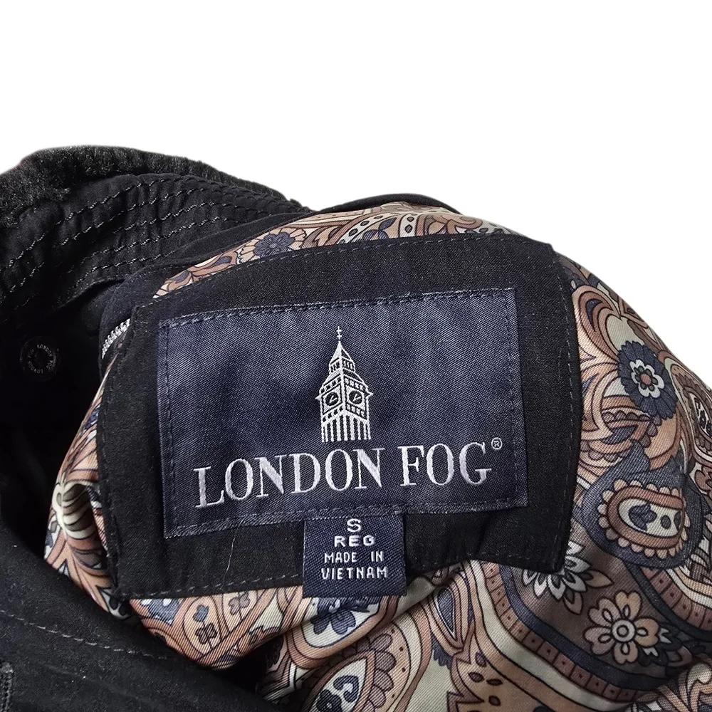 London Fog Black Removeable Lining Button Down Coat S Reg